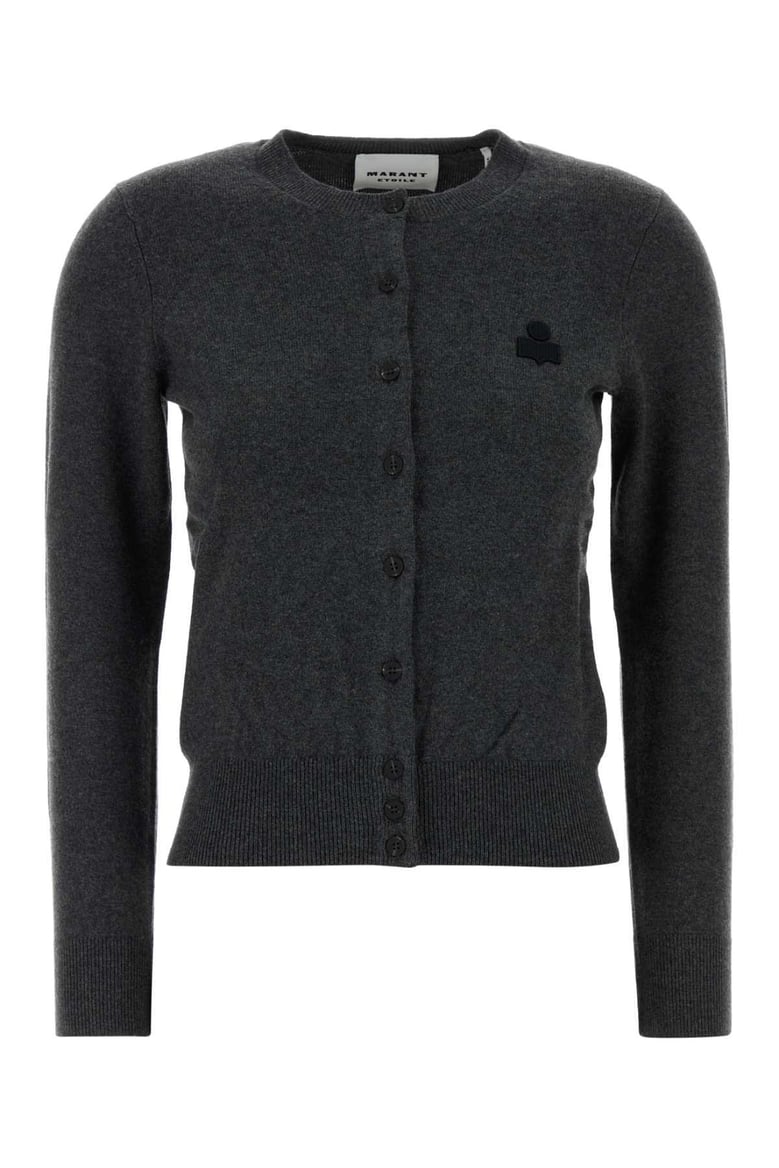 charcoal cotton blend mona cardigan by Selfnex