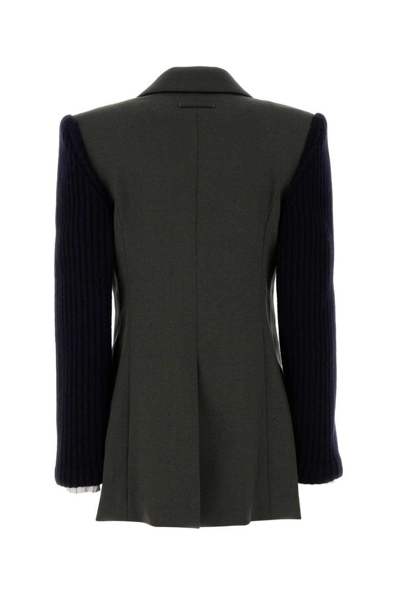 khaki wool blend blazer by Selfnex