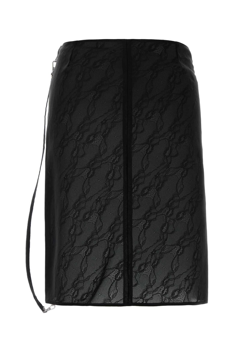 black stretch nylon blend skirt by Selfnex
