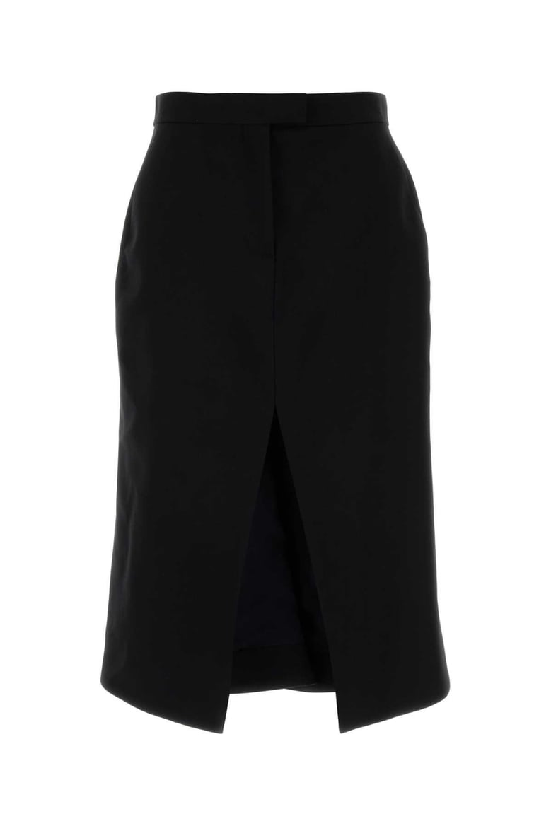 black stretch wool skirt by Selfnex