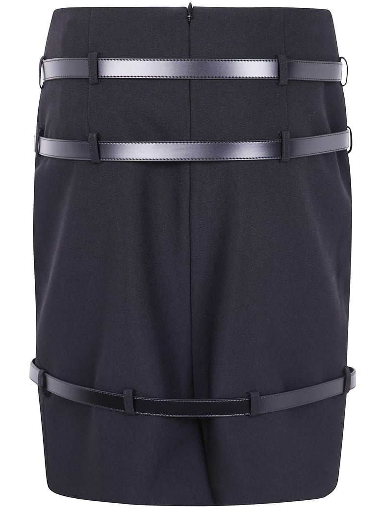 multi belt skirt by Selfnex