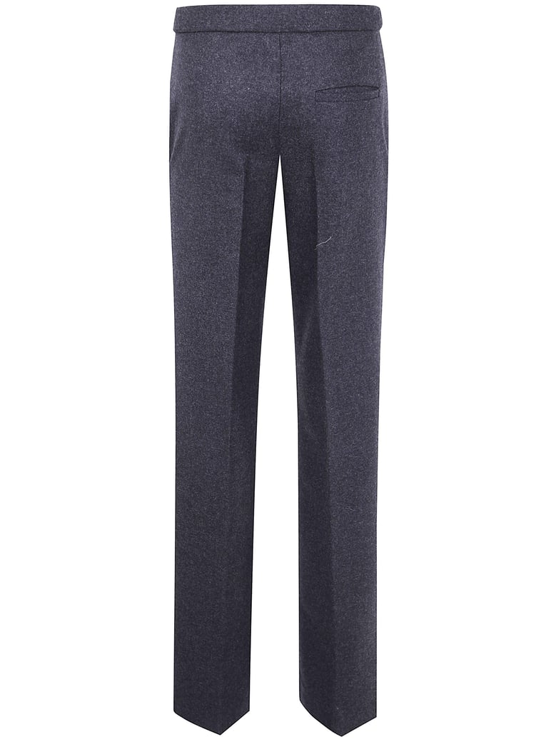 grace wool mid-rise tailored pants by Selfnex