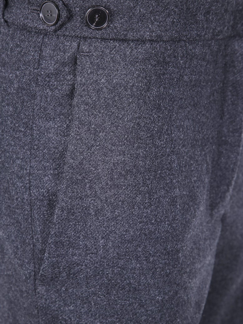 grace wool mid-rise tailored pants by Selfnex