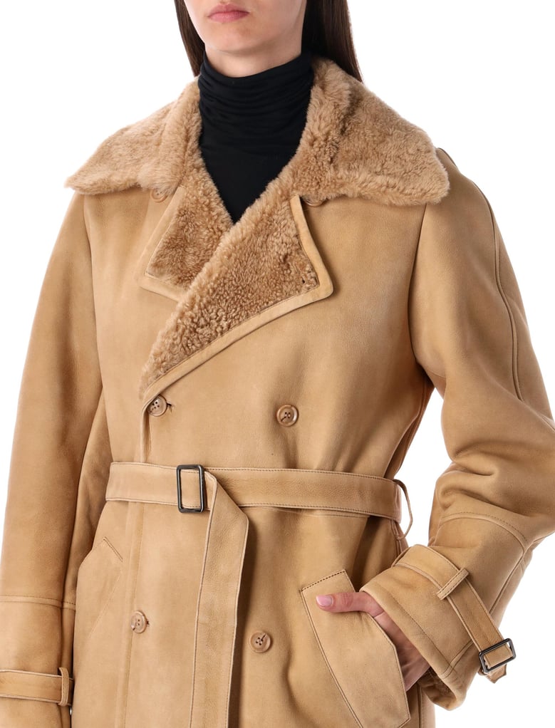 s w o r d 6 644 long shearling coat beige by Selfnex