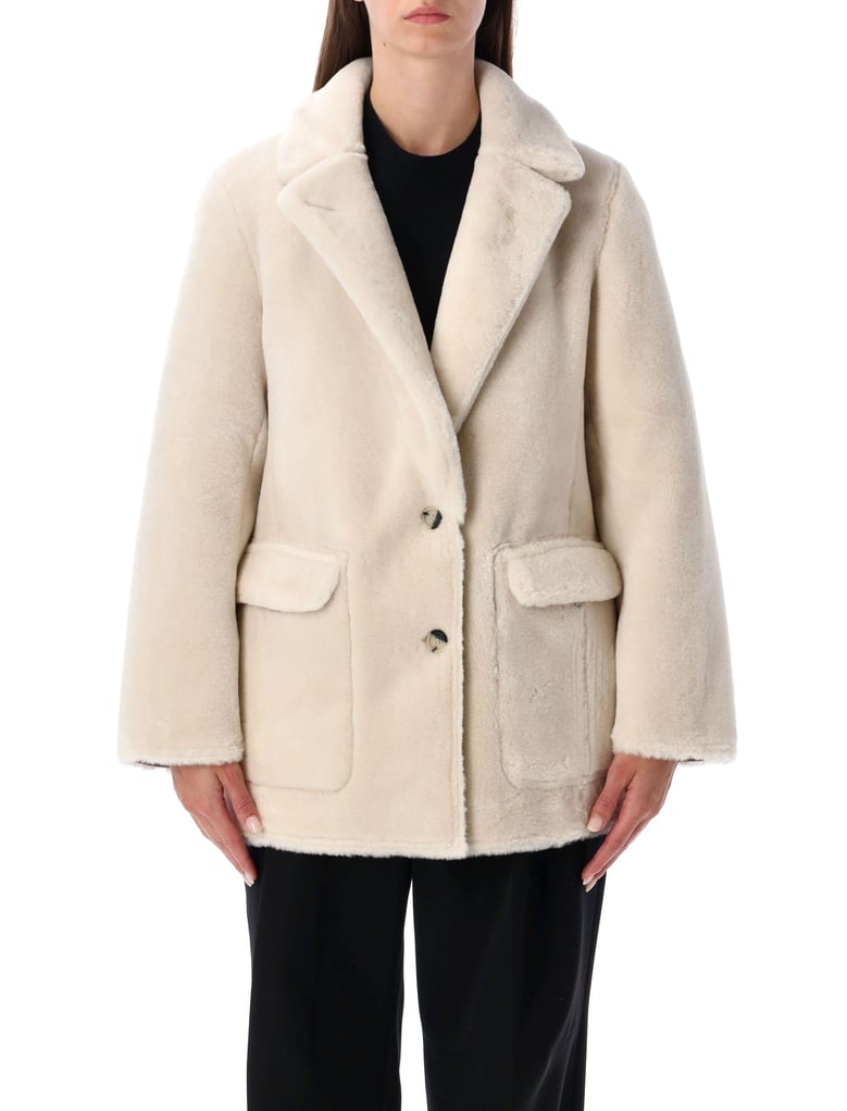 reversible faux fur coat with suede interior by Selfnex