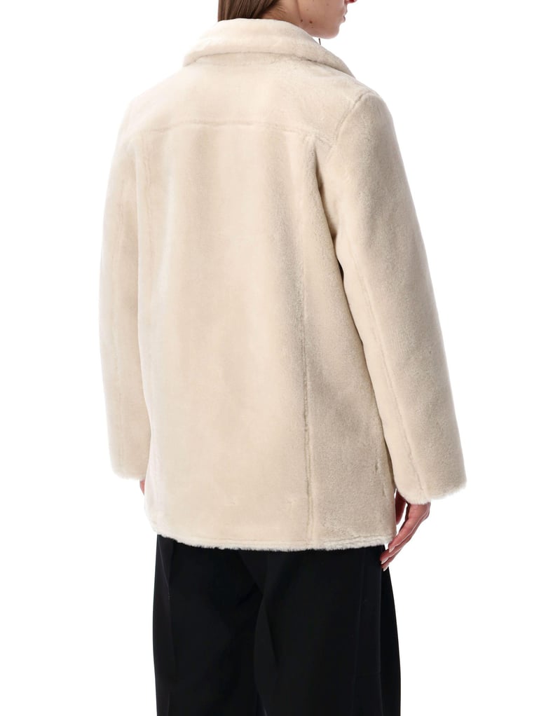 reversible faux fur coat with suede interior by Selfnex