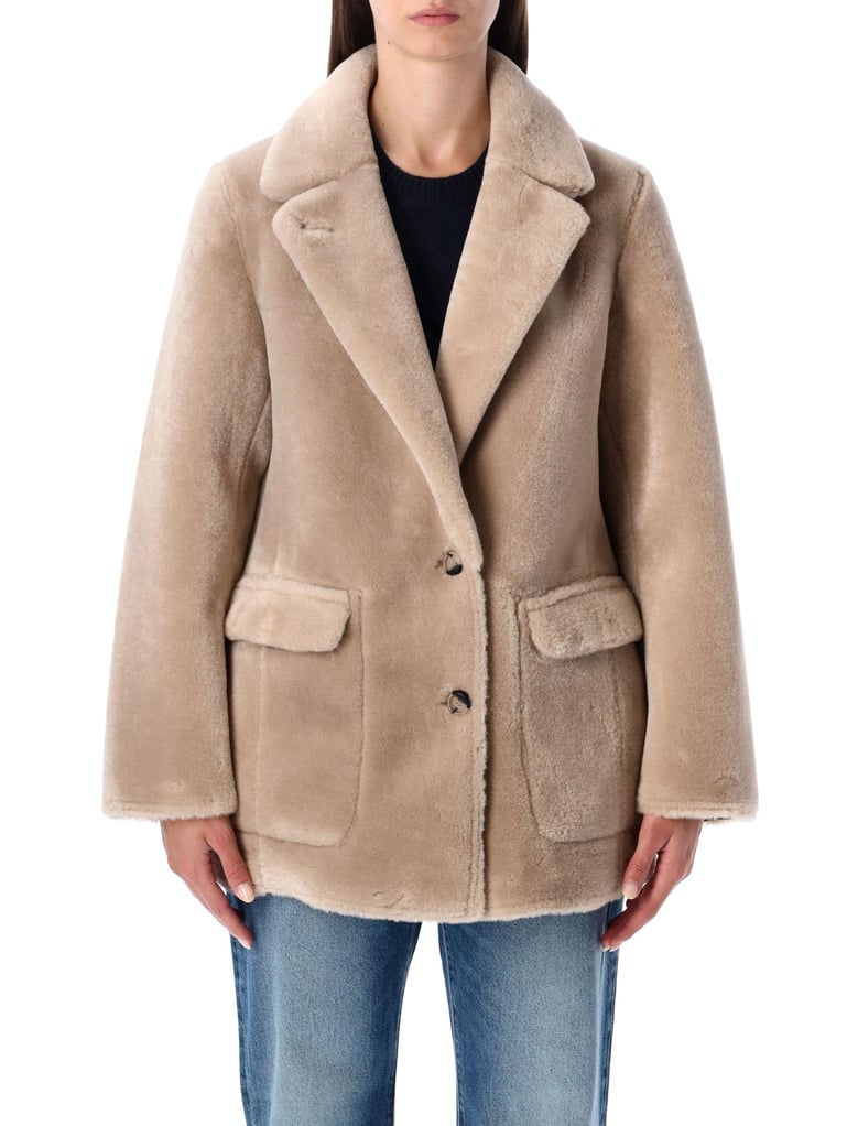 reversible faux fur coat with suede interior by Selfnex