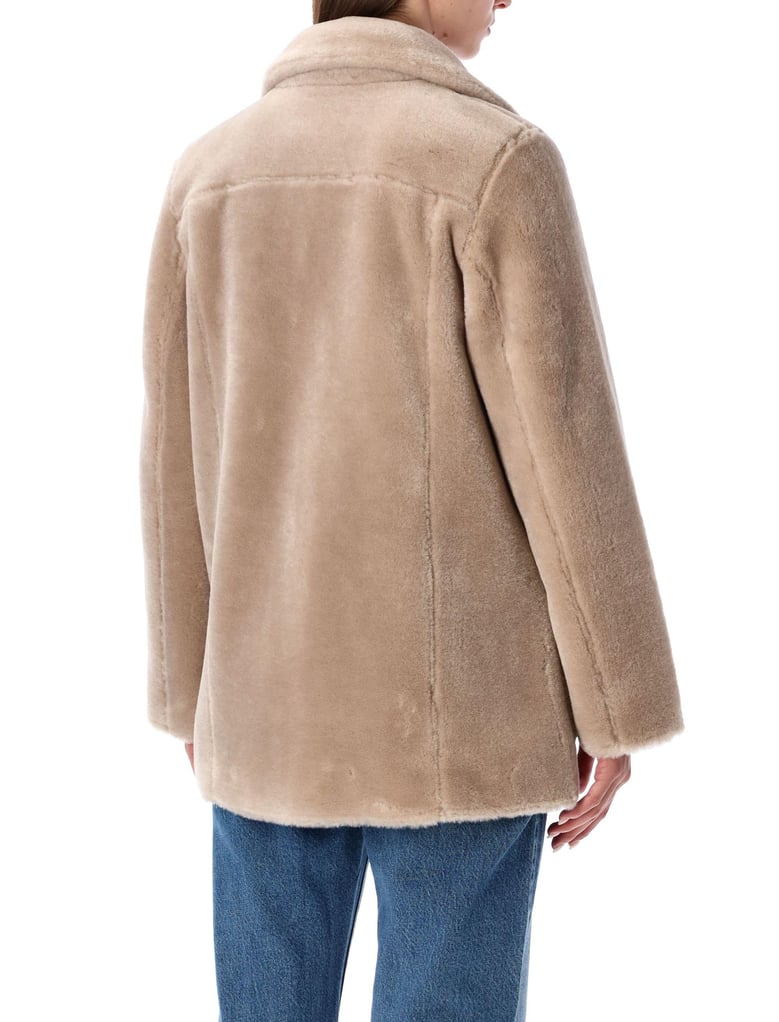 reversible faux fur coat with suede interior by Selfnex
