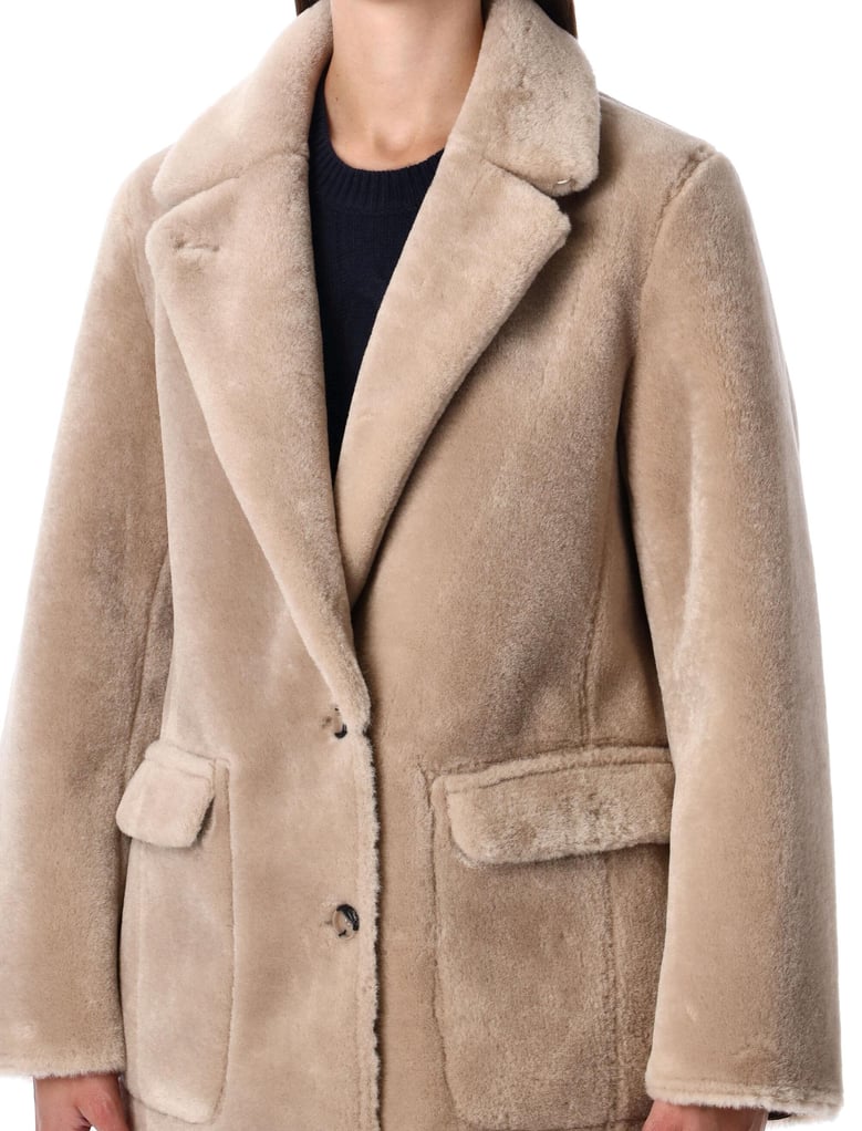 reversible faux fur coat with suede interior by Selfnex