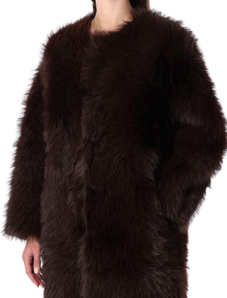 faux fur coat with suede interior by Selfnex