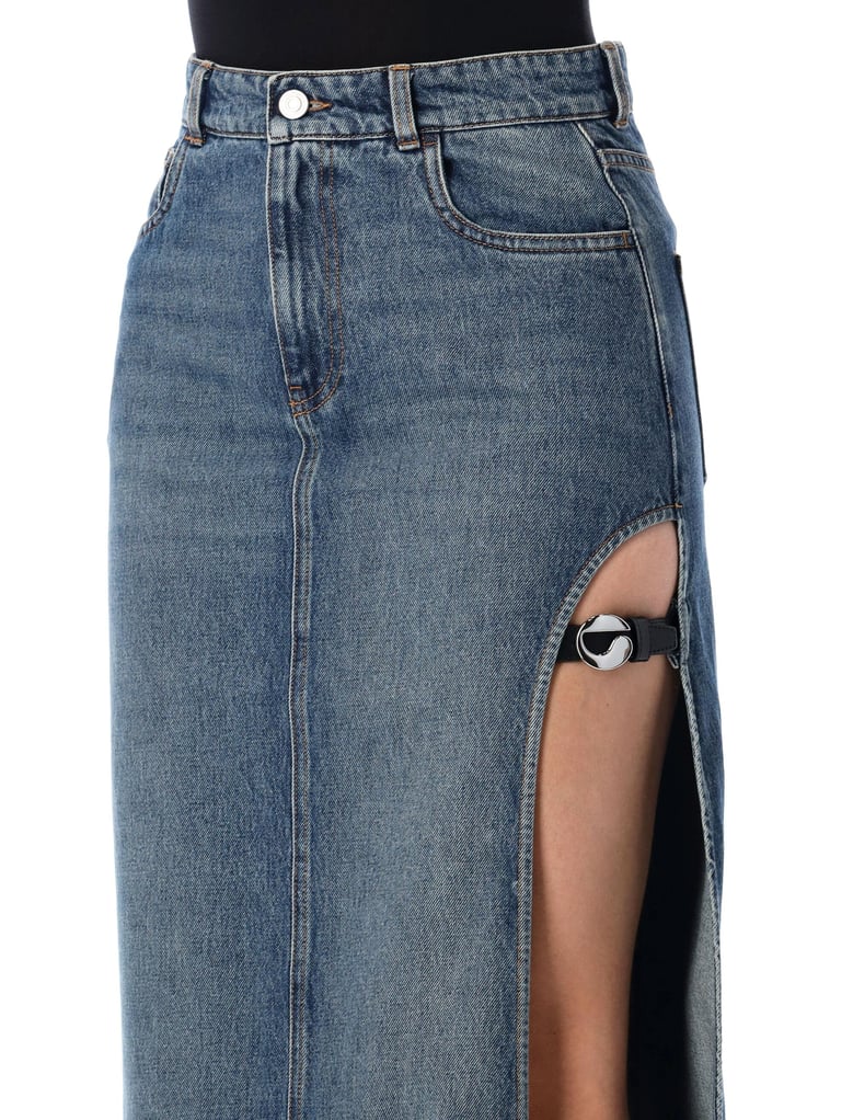 coperni garter belt denim skirt by Selfnex