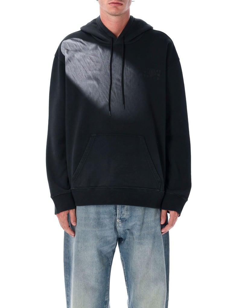 mm6 cotton hoodie with tonal numeric logo by Selfnex