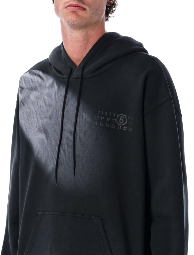 mm6 cotton hoodie with tonal numeric logo by Selfnex