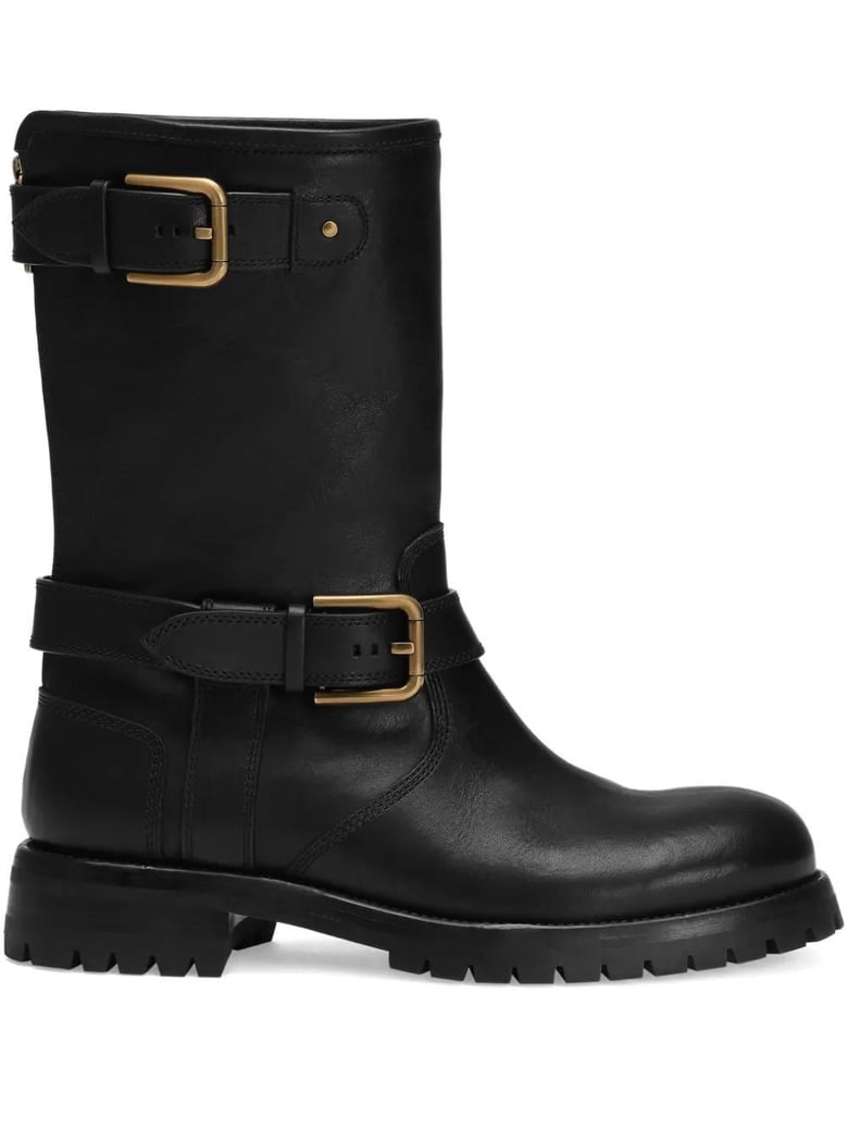 leather biker boots by Selfnex