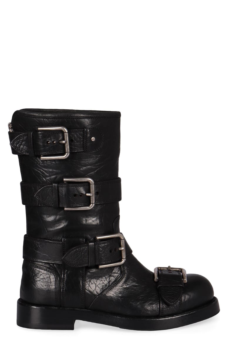 leather biker boots by Selfnex