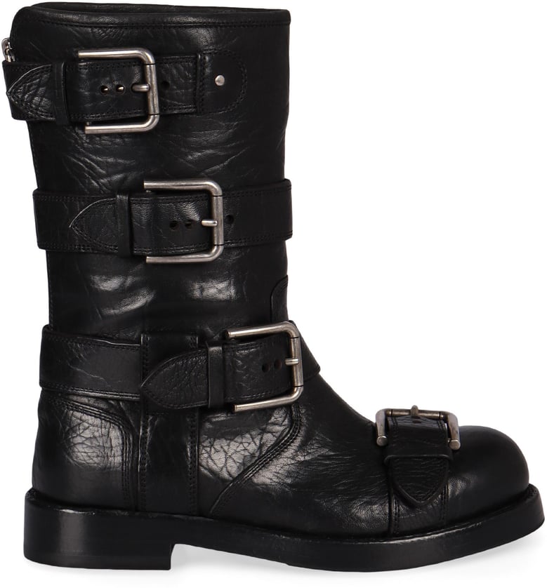leather biker boots by Selfnex