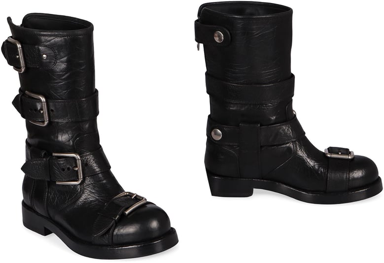 leather biker boots by Selfnex