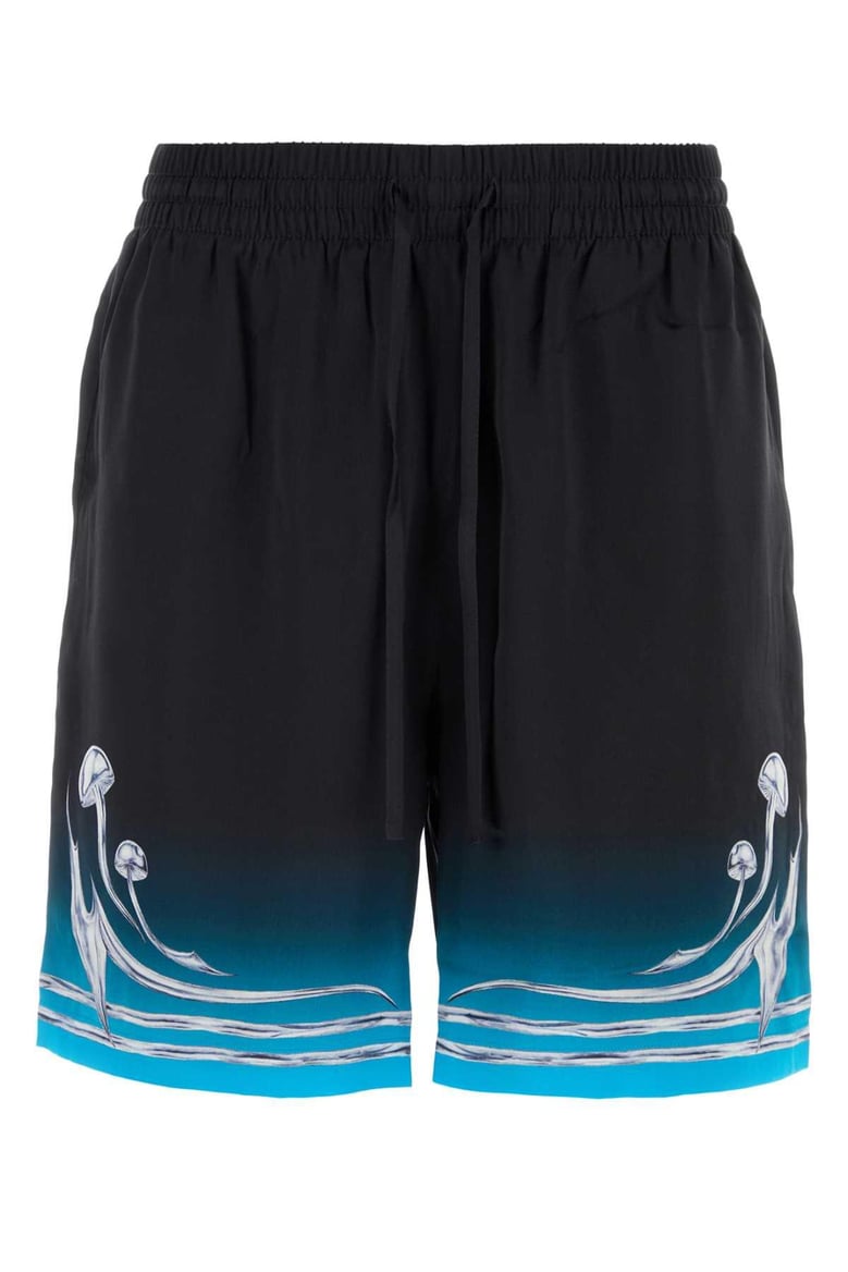 printed satin bermuda shorts by Selfnex