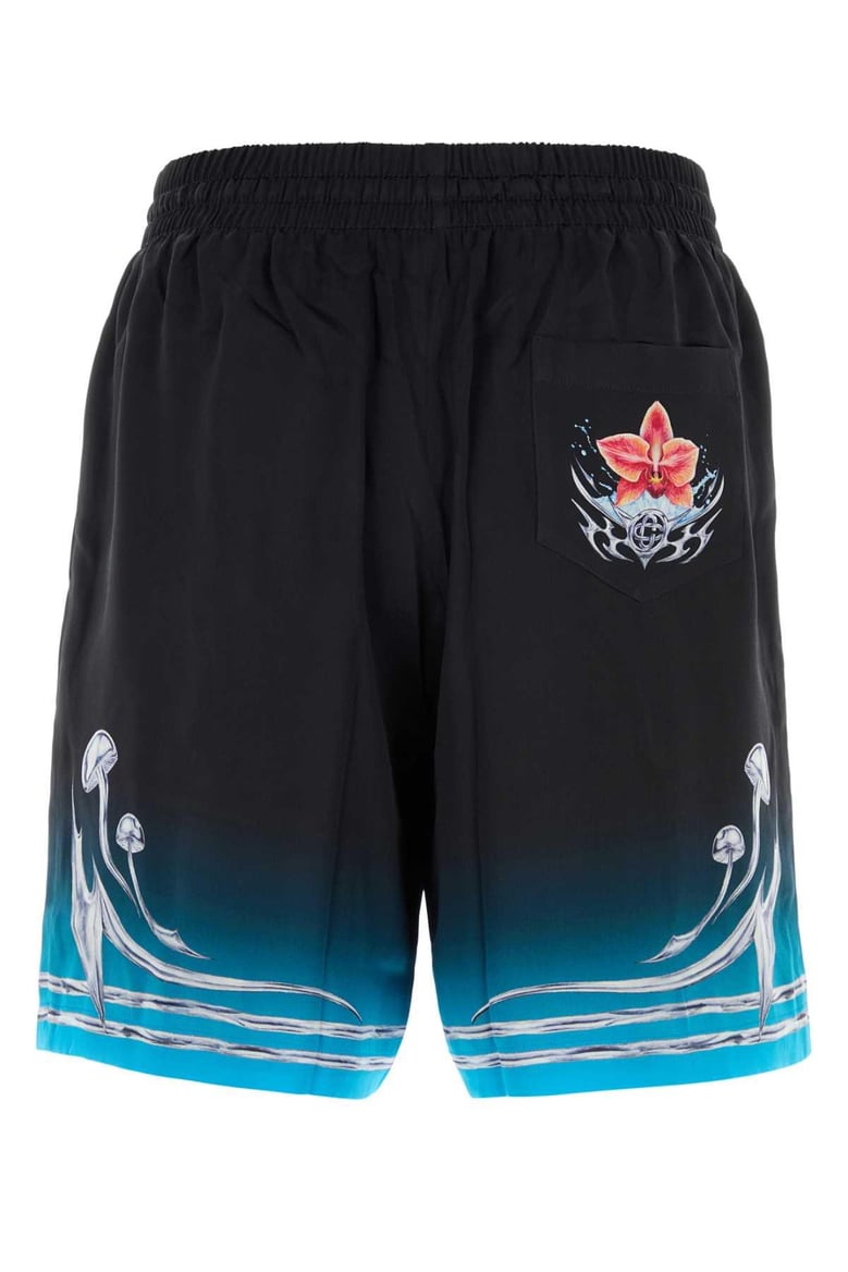 printed satin bermuda shorts by Selfnex
