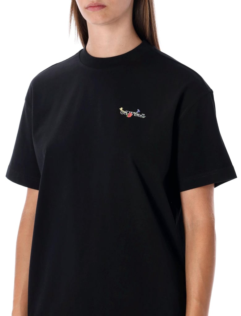arrow glass flower cotton t-shirt by Selfnex
