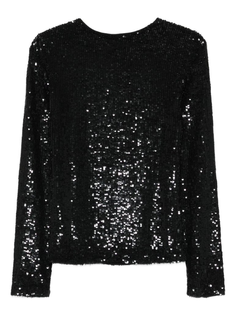 black sequin long sleeve top by Selfnex
