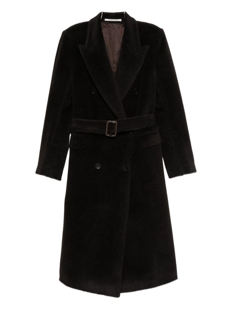 brown alpaca wool coat by Selfnex