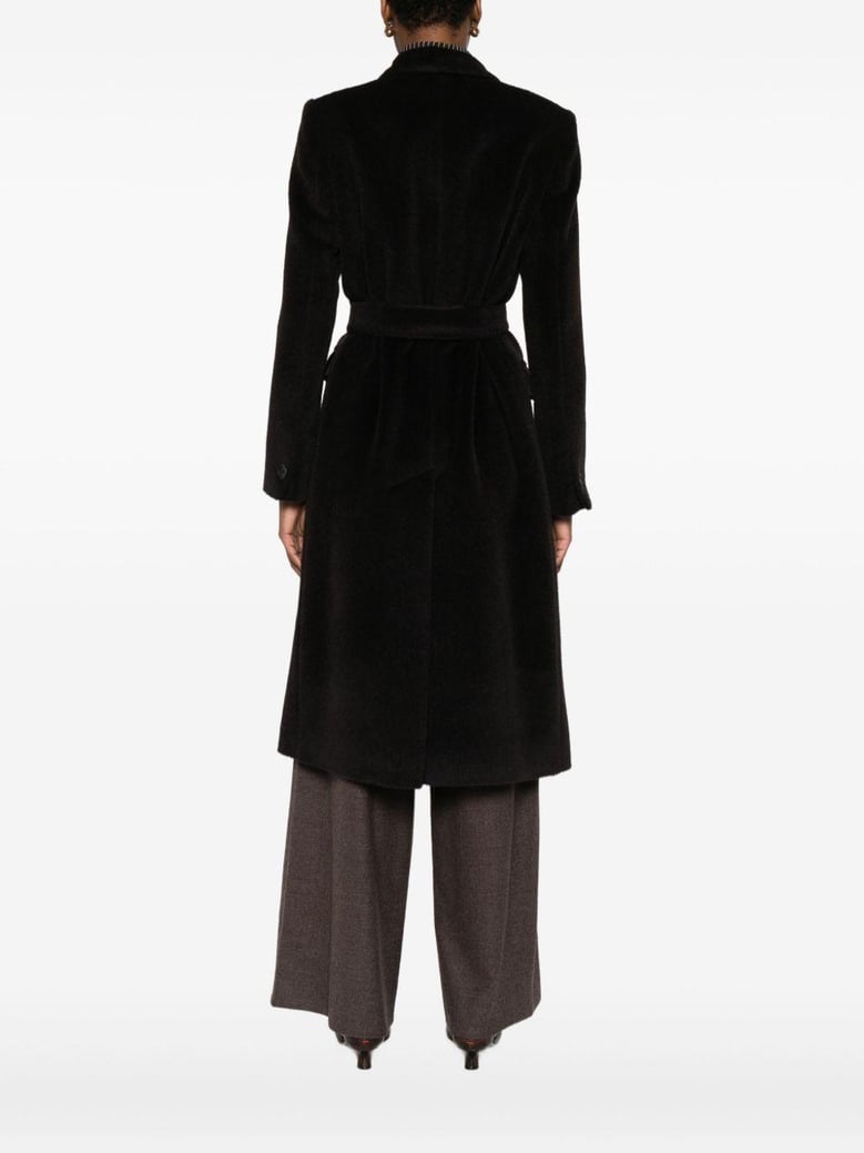 brown alpaca wool coat by Selfnex