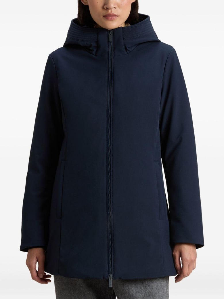 blue eye-catching coat by Selfnex