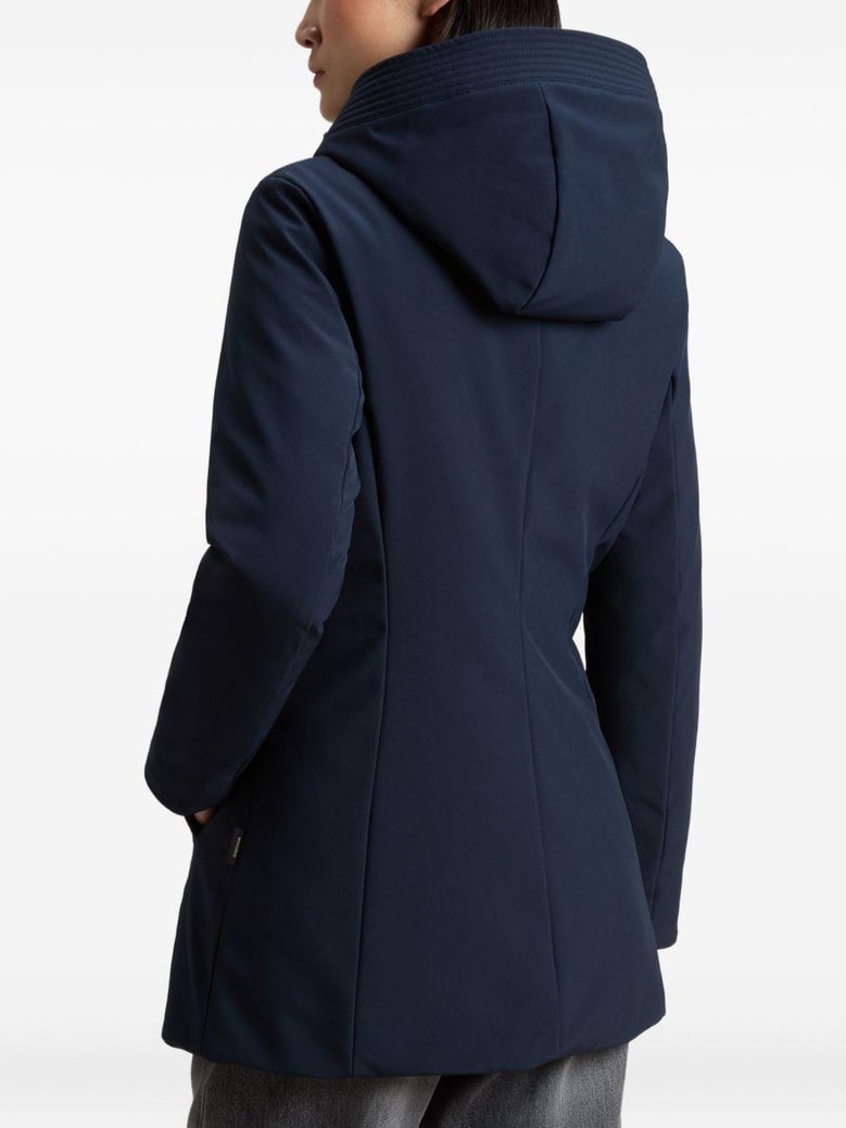 blue eye-catching coat by Selfnex