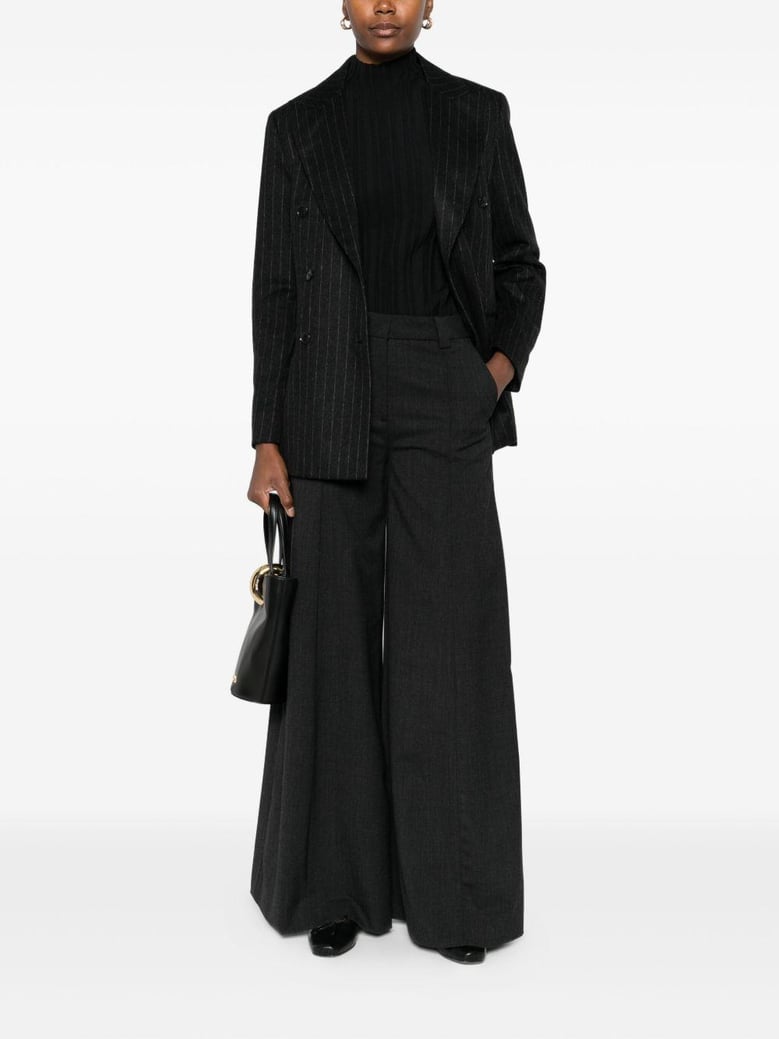 alma wool blend wide-leg trousers by Selfnex