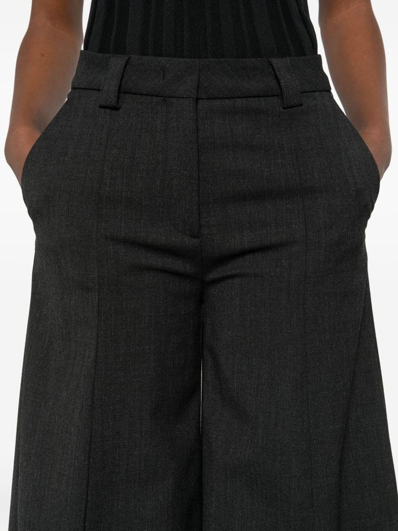 alma wool blend wide-leg trousers by Selfnex