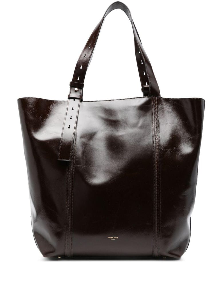 dark brown leather 24 7 shopping bag by Selfnex