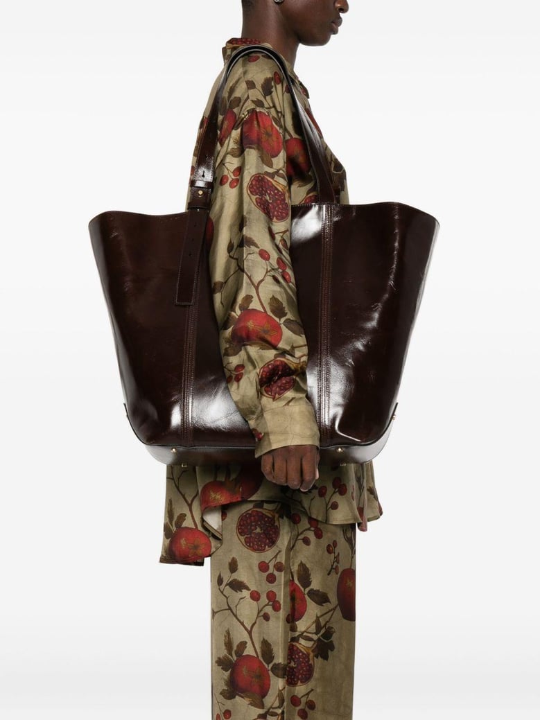 dark brown leather 24 7 shopping bag by Selfnex