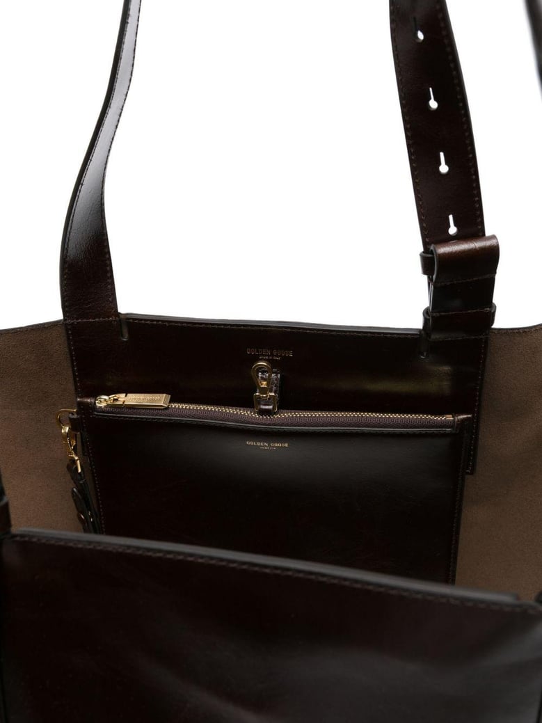 dark brown leather 24 7 shopping bag by Selfnex