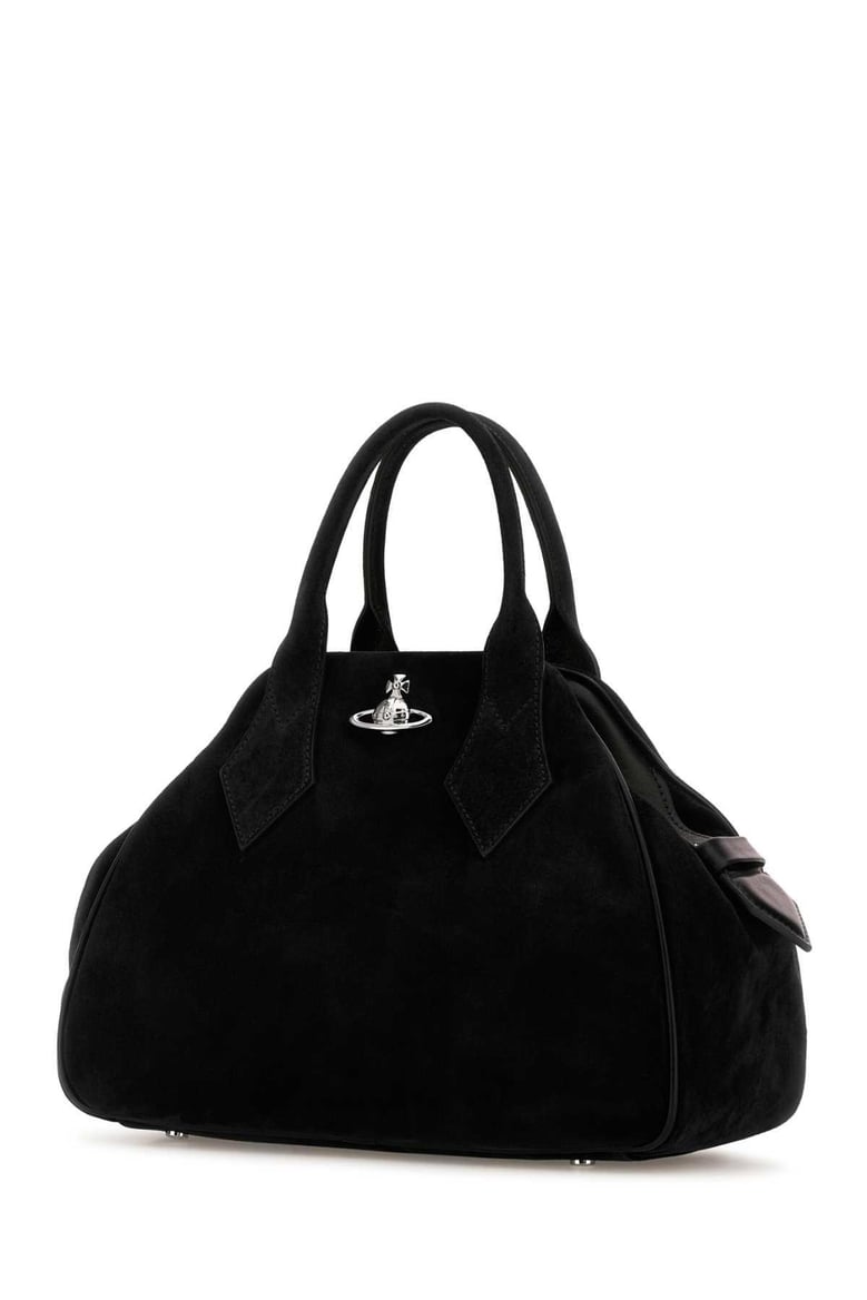 black suede medium yasmine handbag by Selfnex