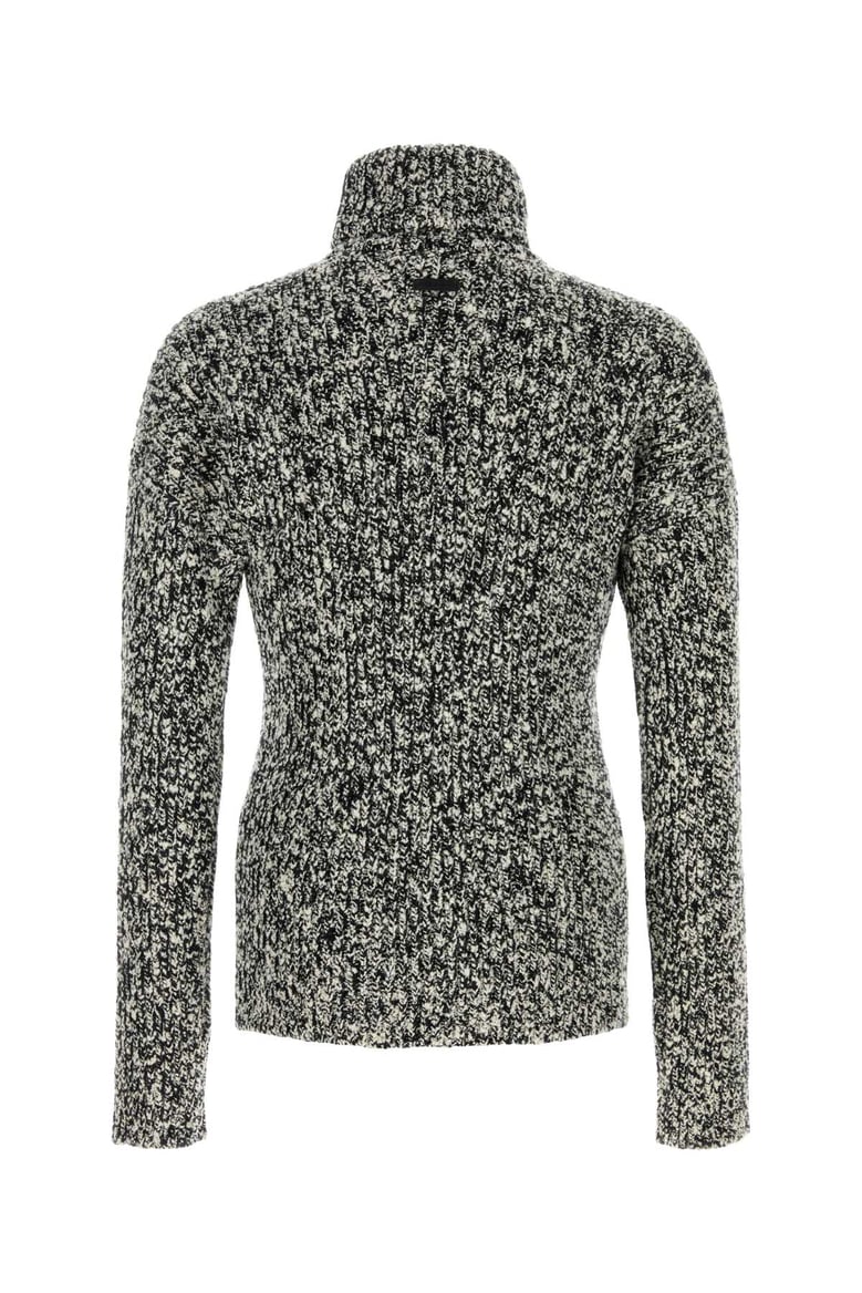 two-tone wool blend sweater by Selfnex