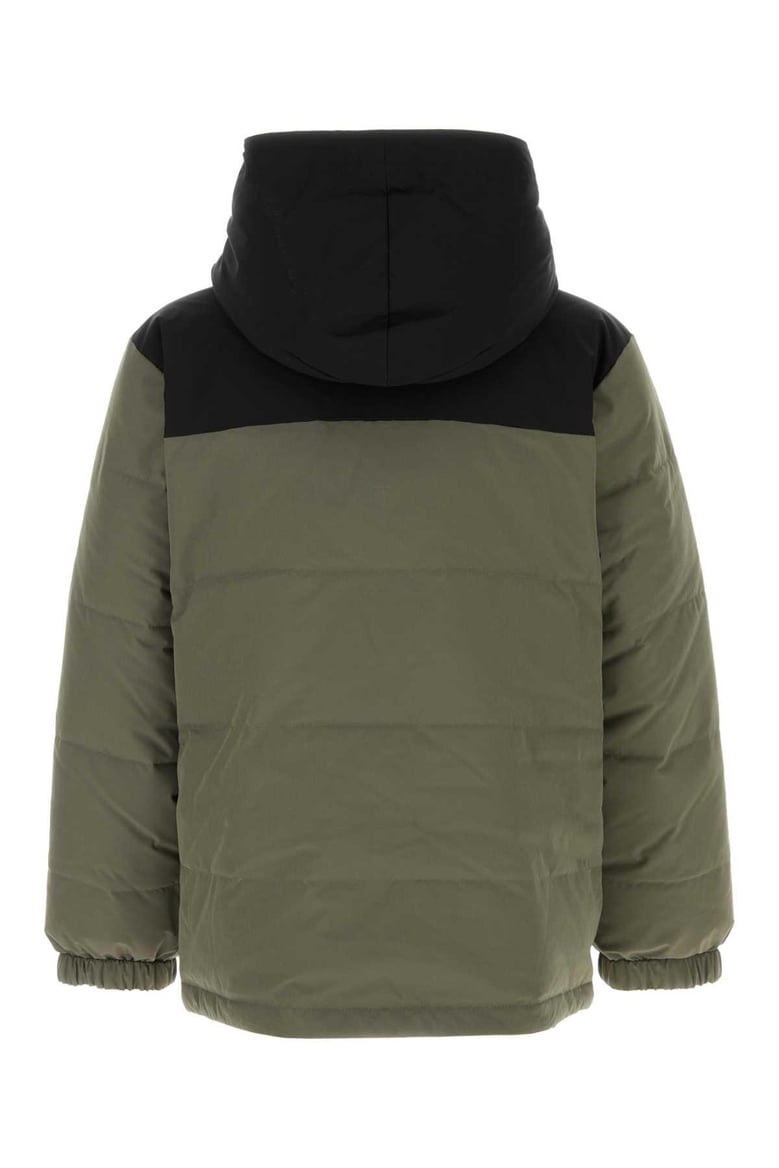 sage green stretch polyester reversible padded jacket by Selfnex