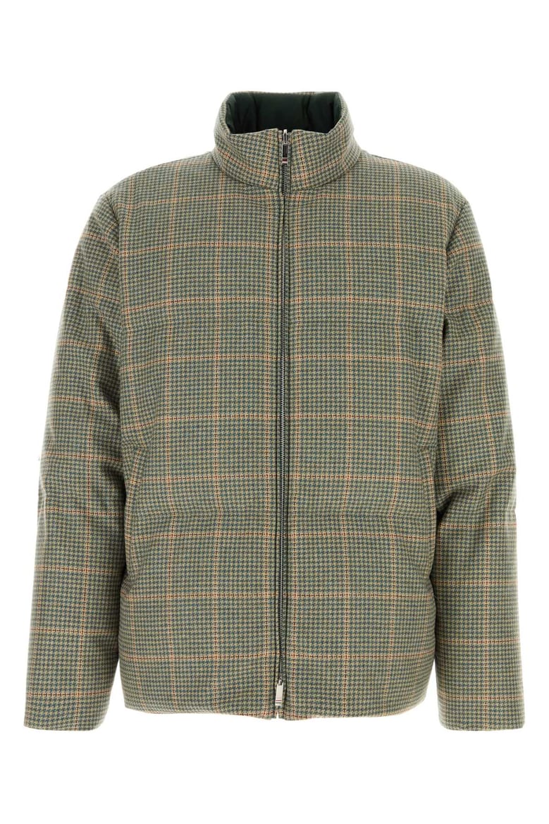 embroidered wool reversible down jacket by Selfnex