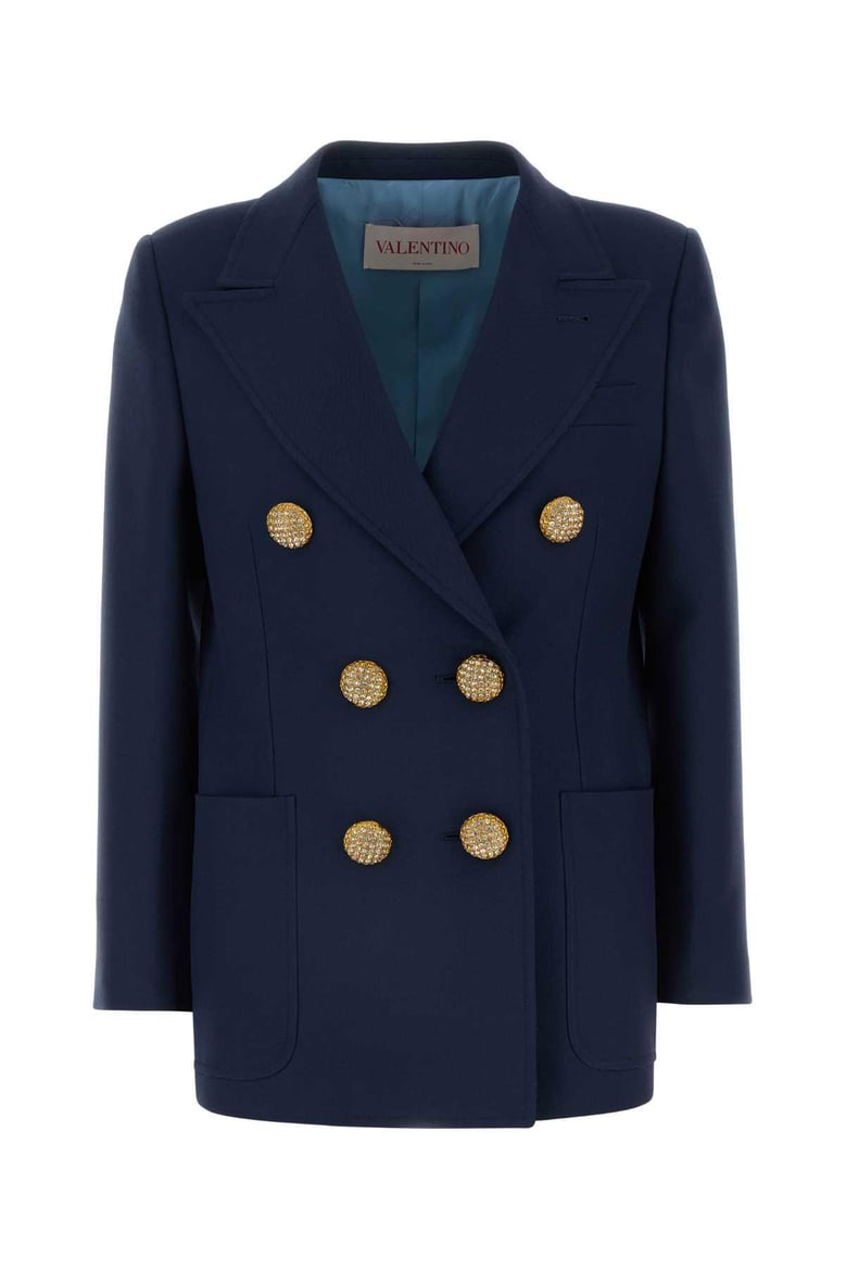 navy blue wool blazer by Selfnex