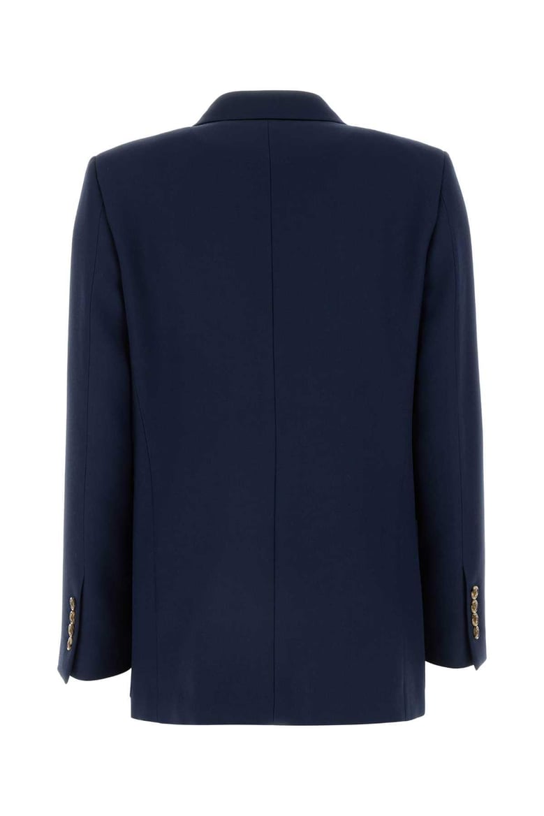 navy blue wool blazer by Selfnex