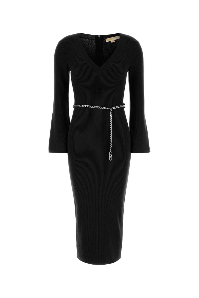 black wool blend dress by Selfnex