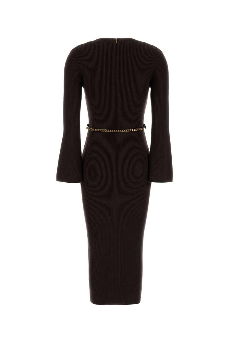 chocolate wool blend dress by Selfnex