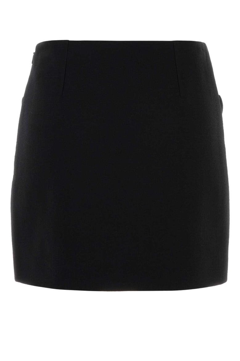 black wool mini skirt by Selfnex