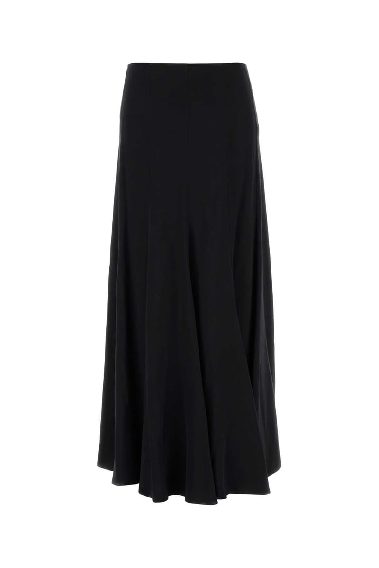 chloé black silk satin maxi skirt by Selfnex