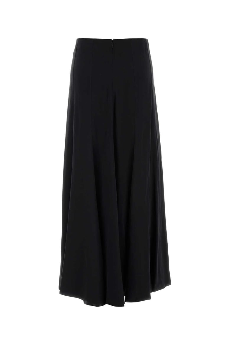 chloé black silk satin maxi skirt by Selfnex