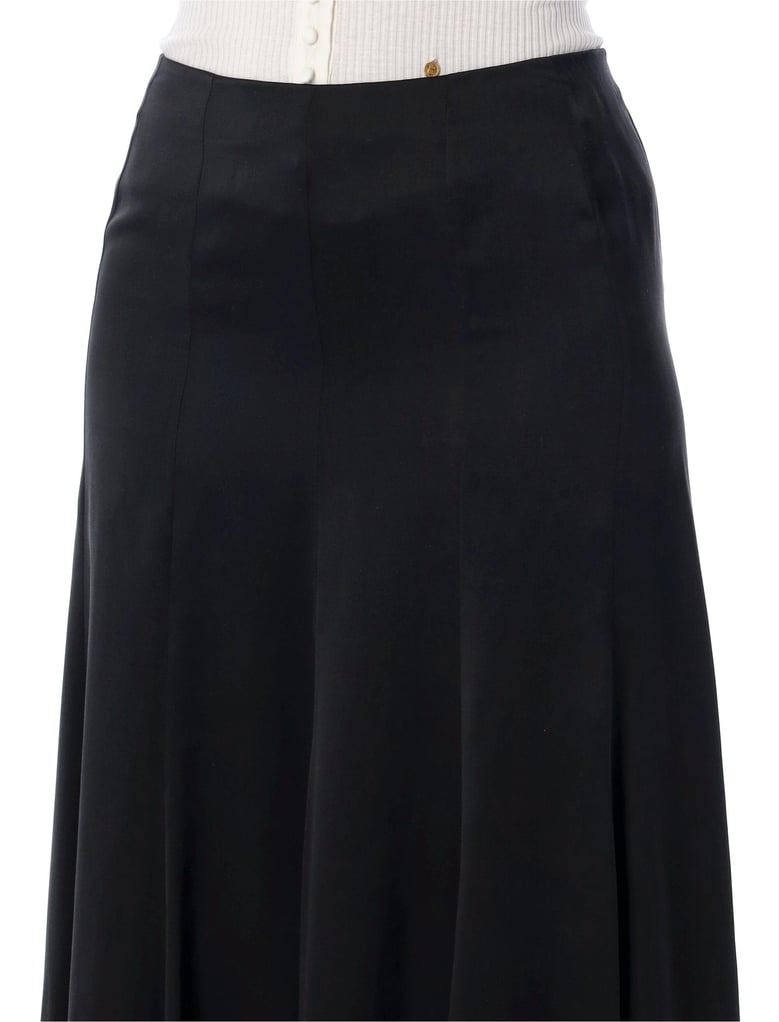 chloé black silk satin maxi skirt by Selfnex