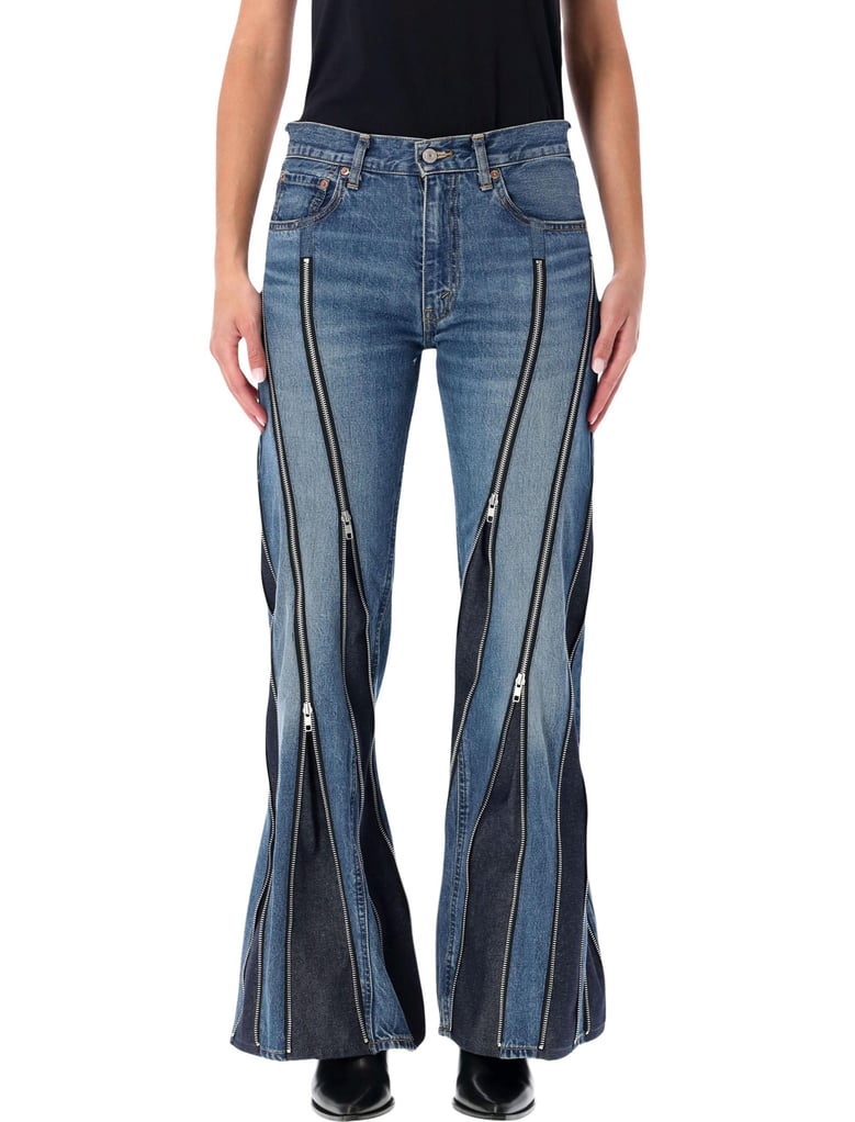 junya watanabe blue zipped denim jeans by Selfnex