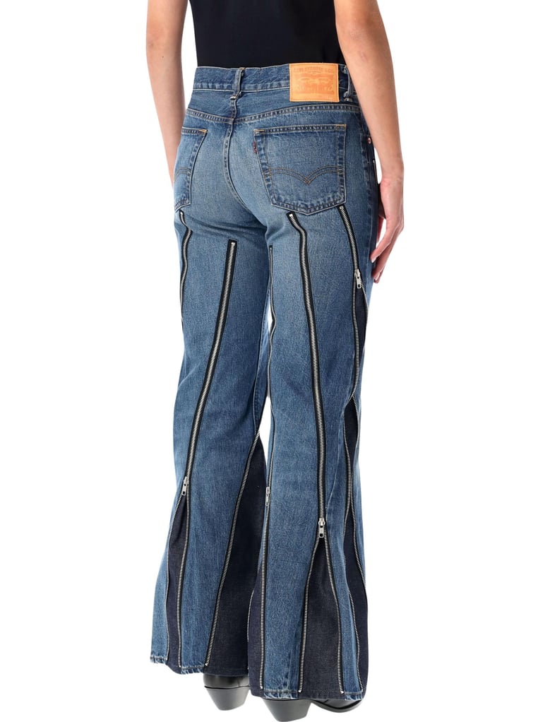 junya watanabe blue zipped denim jeans by Selfnex