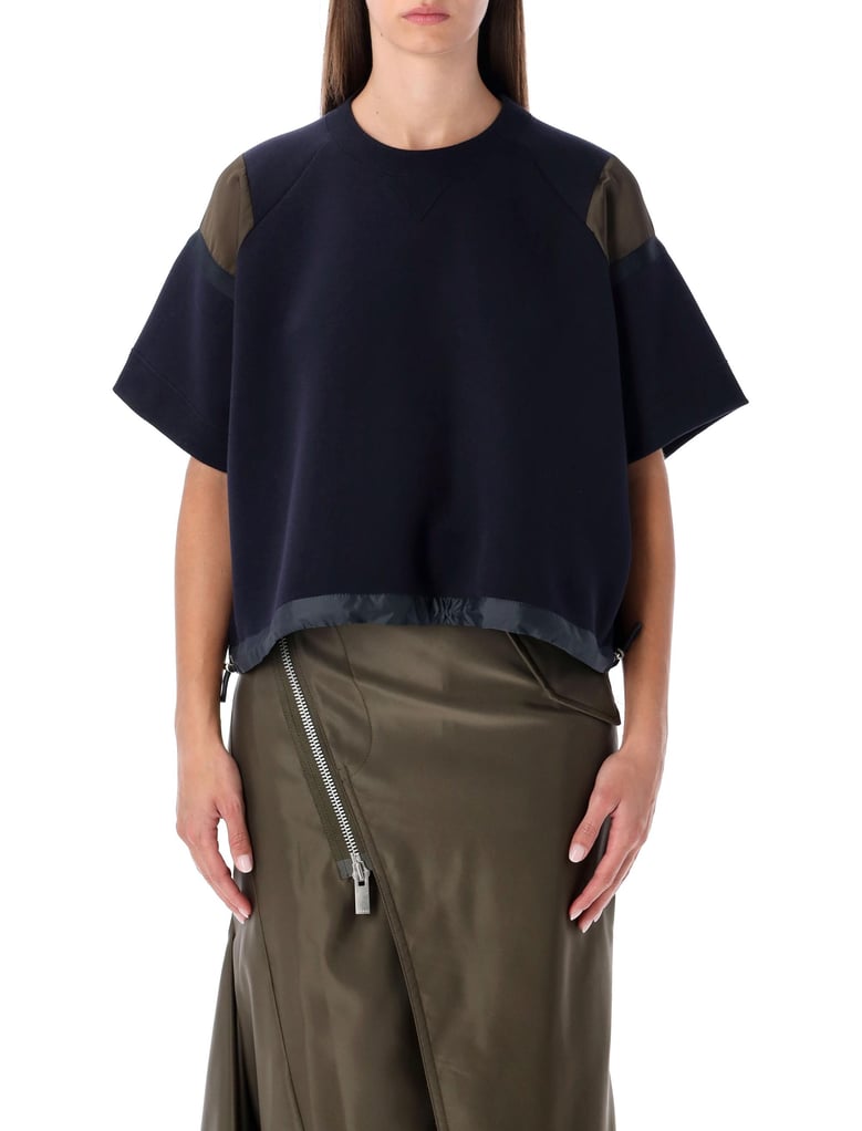 sacai oversized technical cotton t-shirt with adjustable drawstring hem by Selfnex