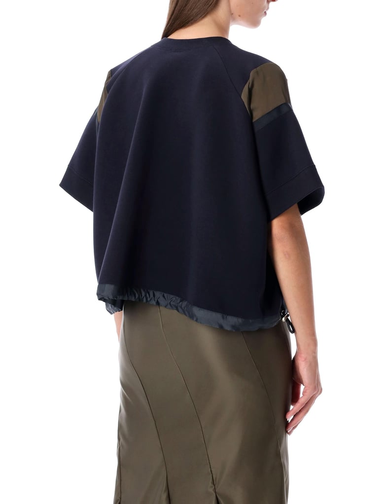 sacai oversized technical cotton t-shirt with adjustable drawstring hem by Selfnex